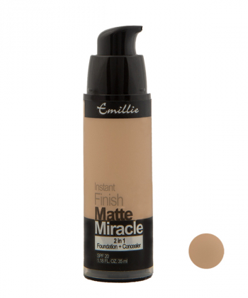 کرم پودر پمپی امیلی Emillie مدل Finish Matte Miracle حجم 35 میلی لیتر