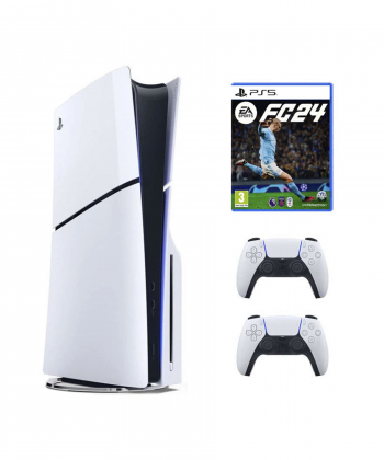 کنسول بازی سونی مدل Playstation 5 Slim Drive ظرفیت 1 ترابایت (اروپا)+ دسته سفید + بازی EA Sports FC 24