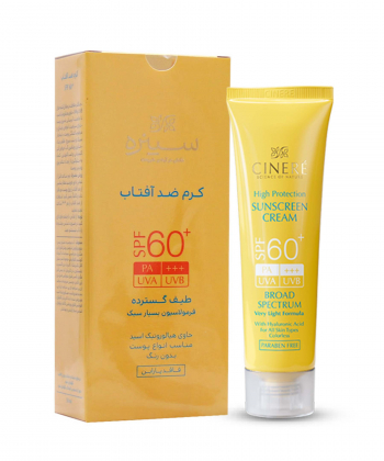 کرم ضدآفتاب بی رنگ SPF60 سینره Cinere حجم 50 میلی لیتر