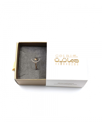 انگشتر مینیمال ماه و ستاره هماتیت گلد Hematite Gold کد 131308