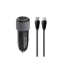 شارژر فندکی 38 وات کینگ استار مدل KC135i PD به همراه کابل USB-C به لایتنینگ