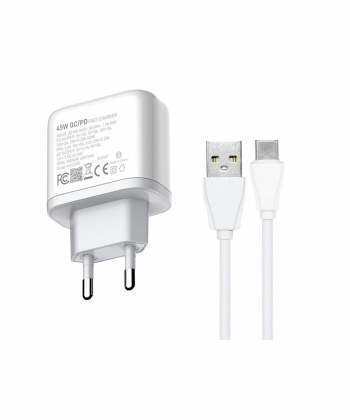 شارژر دیواری 45 وات کینگ استار مدل KW220 PD به همراه کابل USB-C