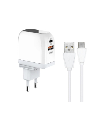 شارژر دیواری 30 وات کینگ استار مدل KW215 PD به همراه کابل USB-C