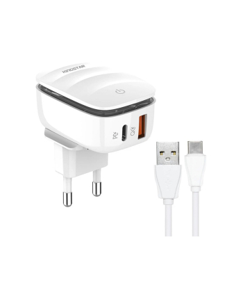 شارژر دیواری 20 وات کینگ استار مدل KW193C PD به همراه کابل USB-C