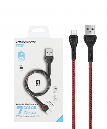 کابل تبدیل USB به microUSB کینگ استار مدل K24A طول 1 متر