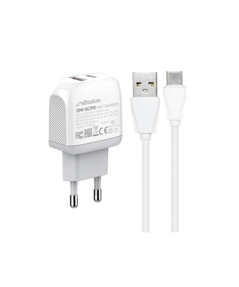 شارژر دیواری 20 وات سیبراتون مدل SW2220C PD به همراه کابل USB-C