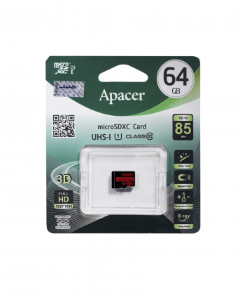 کارت حافظه microSDXC اپیسر مدل AP64G کلاس 10 استاندارد UHS-I U1 سرعت 85MBps ظرفیت 64 گیگابایت