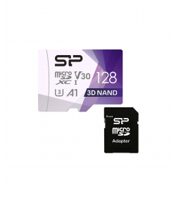 کارت حافظه microSDXC سیلیکون پاور مدل Superior Pro کلاس 10 استاندارد UHS-I U3 سرعت 100MBps ظرفیت 128 گیگابایت به همراه آداپتور S