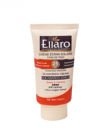 کرم ضد آفتاب کرم پودری SPF25 الارو Ellaro حجم 40 میلی لیتر