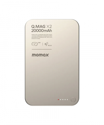 پاوربانک بیسیم مگسیف 35 وات 20000 میلی آمپر مومکس مدل Momax Q.Mag X2 IP133 رنگ: تیتانیوم