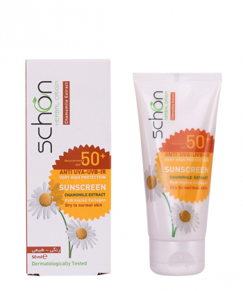 کرم ضد آفتاب SPF50 شون Schon رنگ طبیعی حجم 50 میلی لیتر