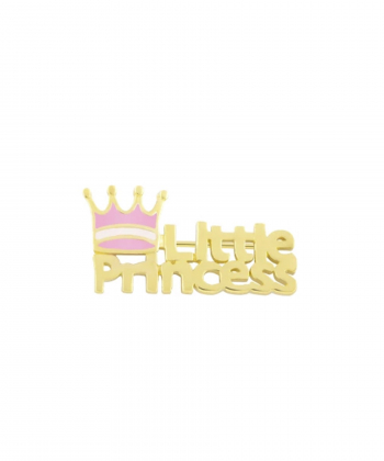 سنجاق Little Princess با میناکاری صورتی درریس Doris کد P1657