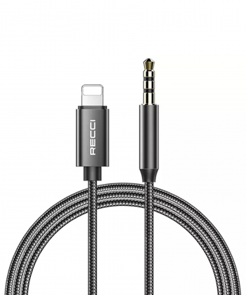 کابل مبدل صدا 3.5 میلیمتری به لایتنینگ رسی RECCI RH02 LIGHTNING TO 3.5 AUX AUDIO CABLE 1M