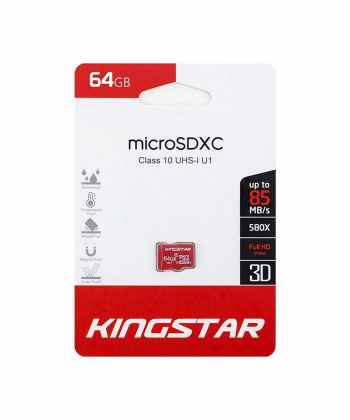 کارت حافظه microSDHC کینگ استار مدل 580X کلاس 10 استاندارد UHS-I U1 سرعت 85MBps ظرفیت 64 گیگابایت