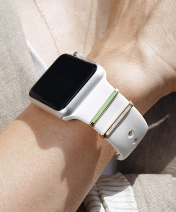 آویز Apple Watch وستا با میناکاری سفید درخشان درریس Doris کد P3713