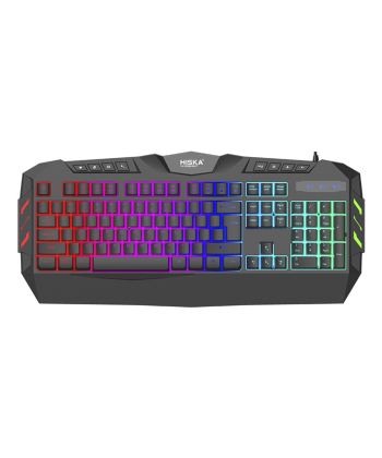 کیبورد گیمینگ هیسکا مدل HX-KEG400 RGB، سوییچ ممبران، Full-Size نورپردازی RGB