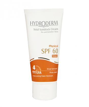 کرم ضد آفتاب SPF60 رنگی فیزیکال هیدرودرم  Hydroderm Physical حجم 50 گرم