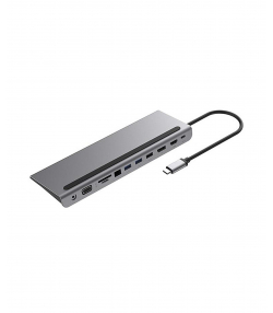 هاب 11 پورت و استند لپ تاپ POWEROLOGY مدل USB-C HUB P11CHBMCGY