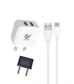 شارژر دیواری 12 وات لونارک مدل LW55C به همراه کابل USB-C