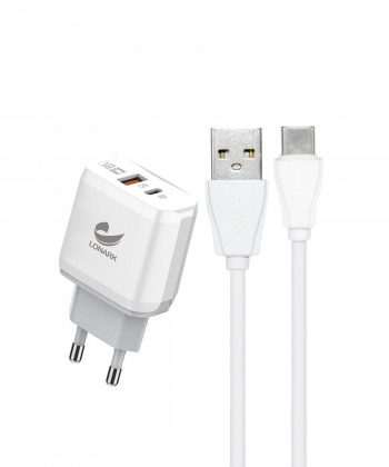 شارژر دیواری 22.5 وات لونارک مدل LW58 همراه با کابل USB-C