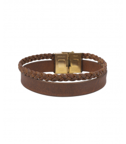 دستبند چرم طبیعی بیسراک Bisrak مدل LeatherBracelet-147At