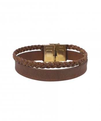 دستبند چرم طبیعی بیسراک Bisrak مدل LeatherBracelet-147At