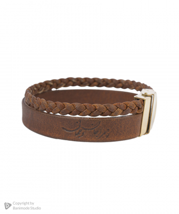 دستبند چرم طبیعی بیسراک Bisrak مدل LeatherBracelet-147At