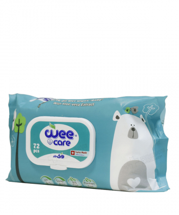 دستمال مرطوب کودک حاوی روغن زیتون وی کر Wee Care بسته 72 عددی