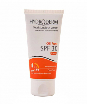 کرم ضد آفتاب/ بژ تیره SPF30  فاقد چربی رنگی -هیدرودرم  50 گرم