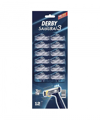 خودتراش دولبه ورقه ای دربی Derby مدل Samurai 2 بسته 12 عددی