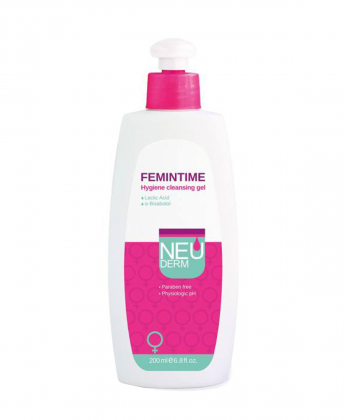 ژل بهداشتی بانوان نئودرم Neuderm مدل Femintime حجم 200 میلی لیتر