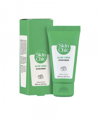 کرم ضدآفتاب spf 50 اسکین شیک Skin Chic حاوی آلوئه ورا حجم 50 میلی لیتر