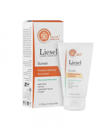 کرم ضدآفتاب spf50 بی رنگ لایسل Liesel مناسب پوست چرب حجم 40 میلی لیتر