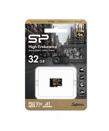 کارت حافظه MicroSDHC سیلیکون پاور مدل Golden Series High Endurance UHS-1 V30 A1 ظرفیت 32 گیگابایت