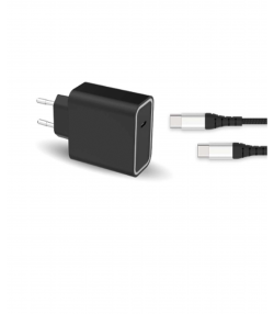 شارژر دیواری فورس مدل FPLICS65WGANCBLCCB USB-C PD به همراه کابل USB-C