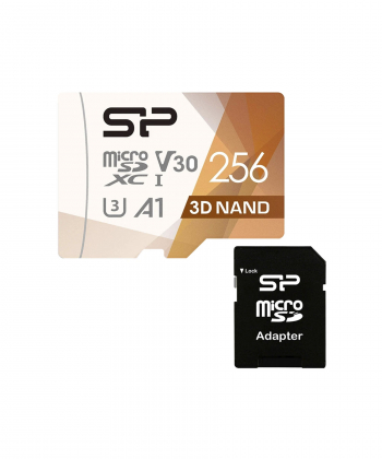 کارت حافظه microSDXC سیلیکون پاور مدل Superior Pro V30 A1 ظرفیت 256 گیگابایت به همراه آداپتور SD