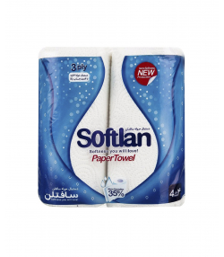 دستمال حوله 4 قلو سافتلن Softlan طرح قطره باران