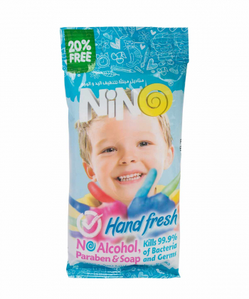 دستمال مرطوب پاک کننده دست و صورت نینو Nino بسته 10 عددی