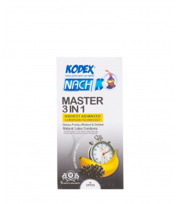 کاندوم خاردار حاوی ماده موثر تاخیری ناچ کدکس Nach Kodex مدل Master 3In1 بسته بندی 12 عددی