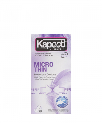 کاندوم بسیار نازک  کاپوت Kapoot مدل Micro Thin بسته 12 عددی