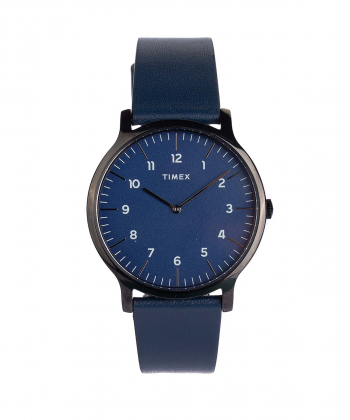 Norway 40mm Black Case Blue Dial Blue Leather Strap