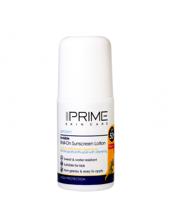 لوسیون رولی ضد آفتاب فاقد رنگ پریم Prime با +SPF50 حجم 50 میلی لیتر