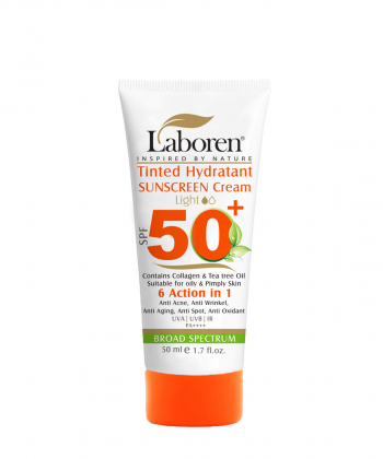 کرم ضد آفتاب رنگی مناسب پوست چرب لابورن Laboren با SPF50 حجم 50 میلی لیتر