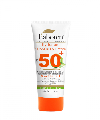 کرم ضد آفتاب بی رنگ مناسب پوست چرب لابورن Laboren با SPF50 حجم 50 میلی لیتر