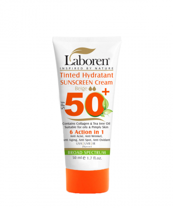 کرم ضد آفتاب رنگی مناسب پوست چرب لابورن Laboren با SPF50 حجم 50 میلی لیتر