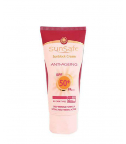 کرم ضد آفتاب و ضد چروک +SPF50 سان سیف Sun Safe وزن 50 گرم