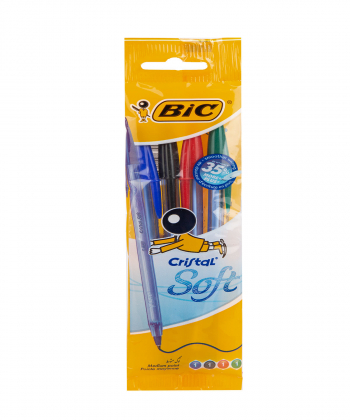 خودکار بیک Bic مدل Cristal Soft بسته چهار عددی