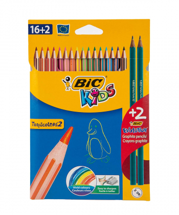 مداد رنگی هجده رنگ بیک Bic مدل Kids Tropi Colors