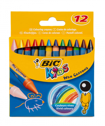 مداد شمعی دوازده رنگ روغنی بیک Bic مدل Wax Crayons