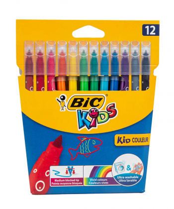 ماژیک رنگ آمیزی دوازده رنگ بیک Bic مدل Kid Couleur Baby